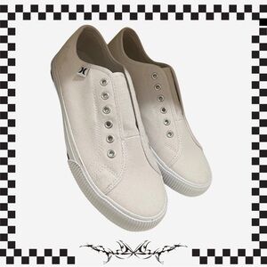 Hurley Skater Sneakers White Y2K Harajuku Gyaru McBling Size 6.5 Deadstock